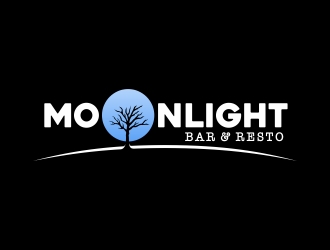 Moonight resto/bar logo design by Mbezz