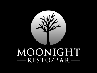 Moonight resto/bar logo design by akhi