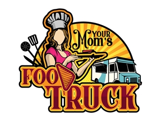 Your Moms Food Truck logo design by DreamLogoDesign