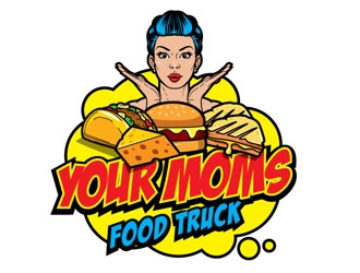 Your Moms Food Truck logo design by shere