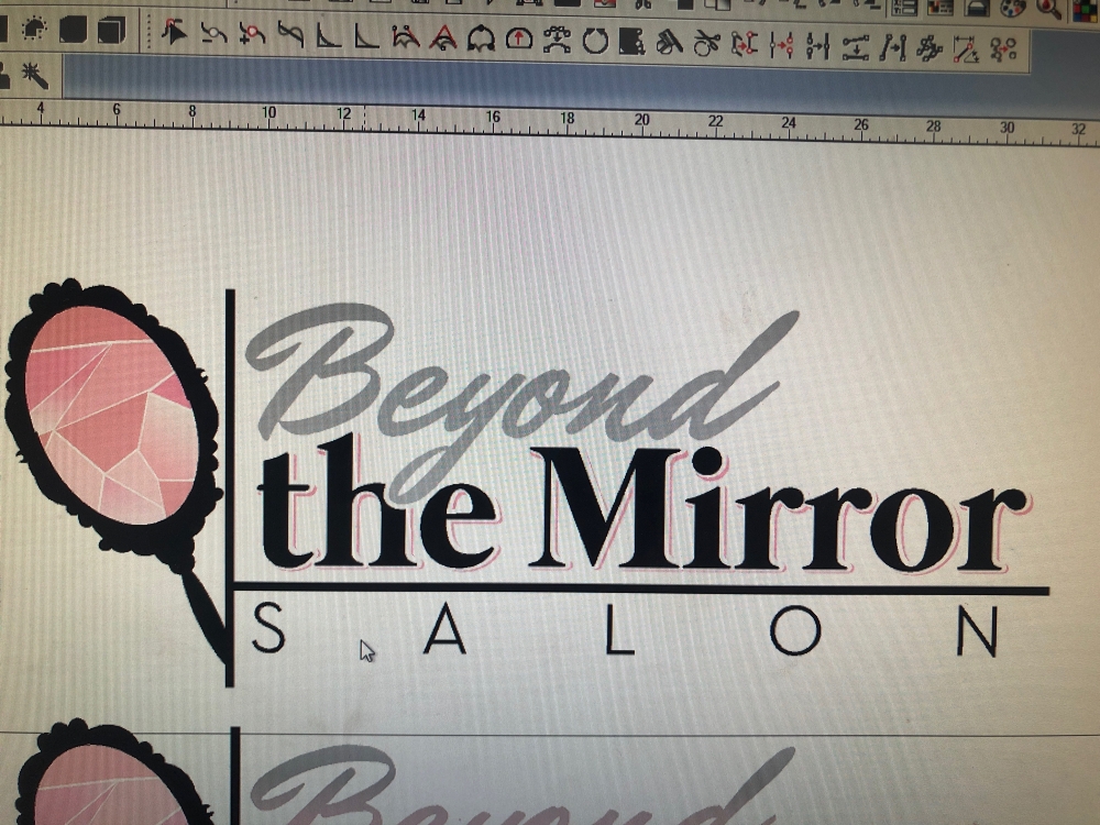Beyond the mirror salon logo design