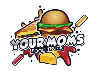 Your Moms Food Truck logo design by DreamLogoDesign