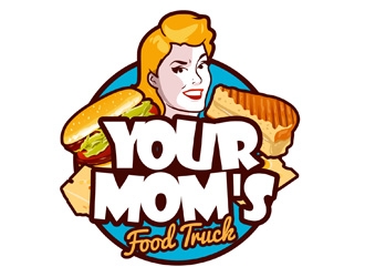 Your Moms Food Truck logo design by DreamLogoDesign
