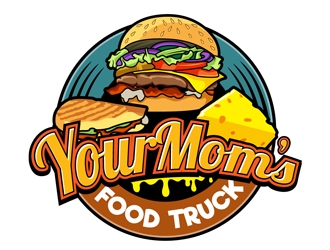 Your Moms Food Truck logo design by DreamLogoDesign