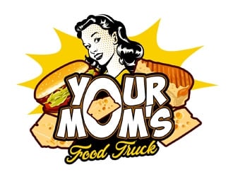 Your Moms Food Truck logo design by DreamLogoDesign