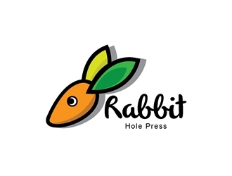 Rabbit Hole Press logo design by happywinds logo