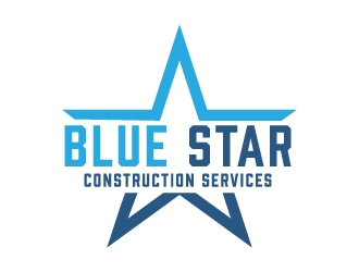 Blue Star Construction Services LLC logo design by akilis13