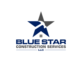 Blue Star Construction Services LLC logo design by pakNton