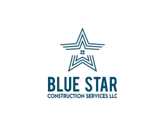 Blue Star Construction Services LLC logo design by Mailla