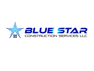 Blue Star Construction Services LLC logo design by 3Dlogos