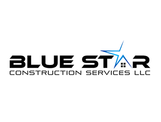 Blue Star Construction Services LLC logo design by 3Dlogos