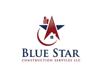 Blue Star Construction Services LLC logo design by Click4logo