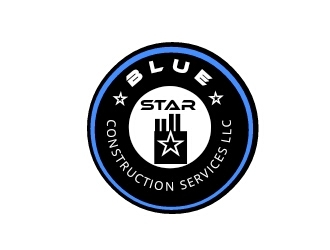 Blue Star Construction Services LLC logo design by Rexx
