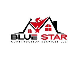Blue Star Construction Services LLC logo design by fawadyk