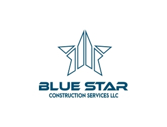 Blue Star Construction Services LLC logo design by Mailla