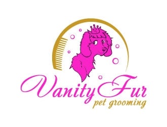Vanity Fur pet grooming logo design by Click4logo