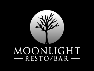 Moonight resto/bar logo design by akhi