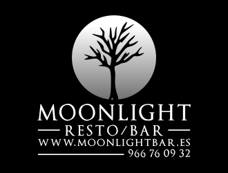 Moonight resto/bar logo design by akhi