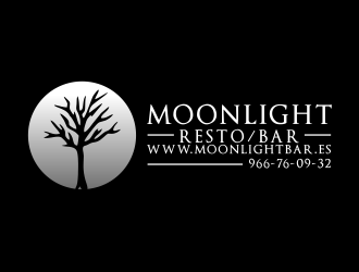 Moonight resto/bar logo design by akhi