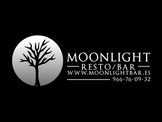 Moonight resto/bar logo design by akhi