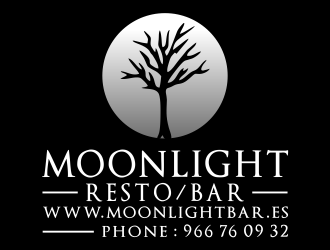 Moonight resto/bar logo design by akhi