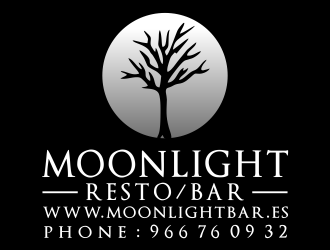 Moonight resto/bar logo design by akhi