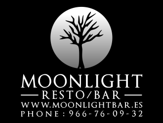 Moonight resto/bar logo design by akhi