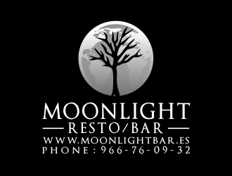 Moonight resto/bar logo design by akhi