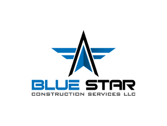 Blue Star Construction Services LLC logo design by pencilhand
