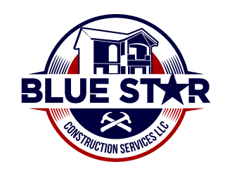 Blue Star Construction Services LLC logo design by PRN123