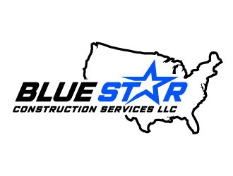 Blue Star Construction Services LLC logo design by daywalker