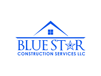 Blue Star Construction Services LLC logo design by giphone