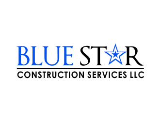 Blue Star Construction Services LLC logo design by giphone