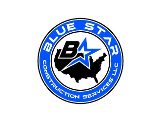 Blue Star Construction Services LLC logo design by daywalker