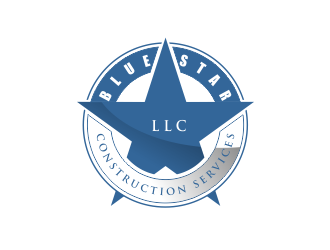 Blue Star Construction Services LLC logo design by amazing