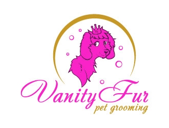 Vanity Fur pet grooming logo design by Click4logo