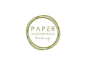 paper scissors rock hair lounge logo design by ndaru
