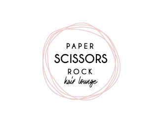 paper scissors rock hair lounge logo design by Suvendu