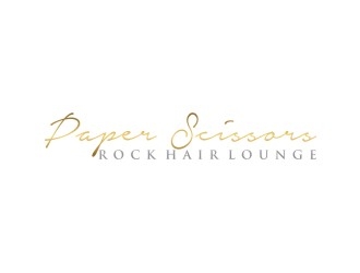 paper scissors rock hair lounge logo design by bricton