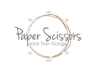 paper scissors rock hair lounge logo design by ROSHTEIN