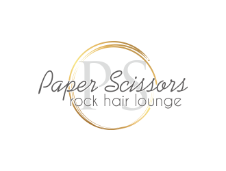 paper scissors rock hair lounge logo design by ROSHTEIN