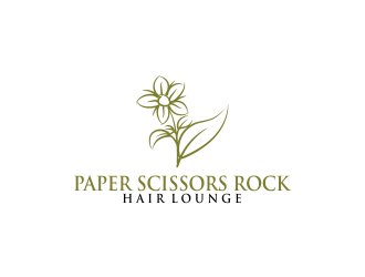 paper scissors rock hair lounge logo design by WooW