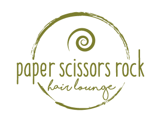 paper scissors rock hair lounge logo design by jaize