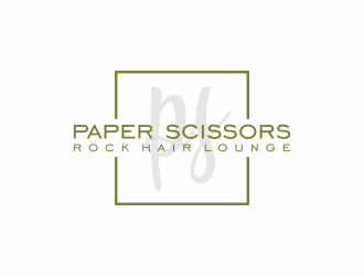 paper scissors rock hair lounge logo design by ubai popi