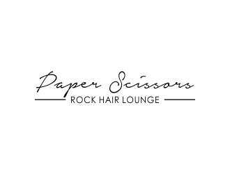 paper scissors rock hair lounge logo design by akhi