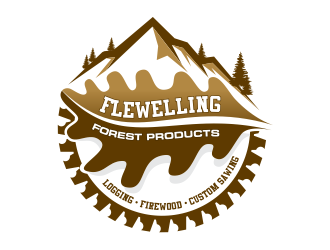 Flewelling Forest Products logo design by mutafailan