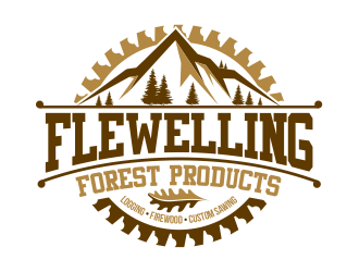 Flewelling Forest Products logo design by mutafailan