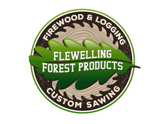 Flewelling Forest Products logo design by megalogos