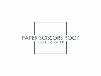paper scissors rock hair lounge logo design by ammad