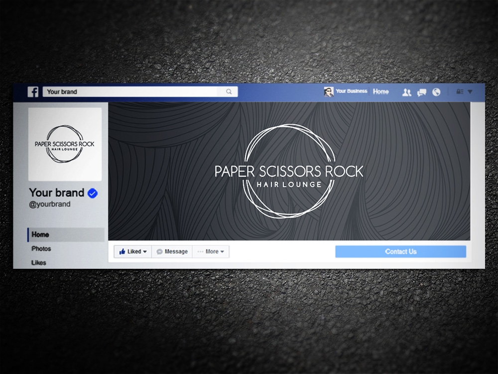 paper scissors rock hair lounge logo design by Kindo